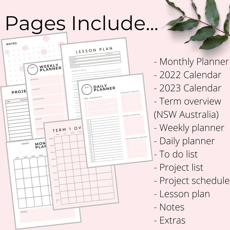 Printable Teacher Planner 2022 2023 Daily Planner School Etsy Australia