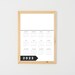 Wall Calendar Printable, DIY Calendar, A4 Calendar, Yearly Calendar ...