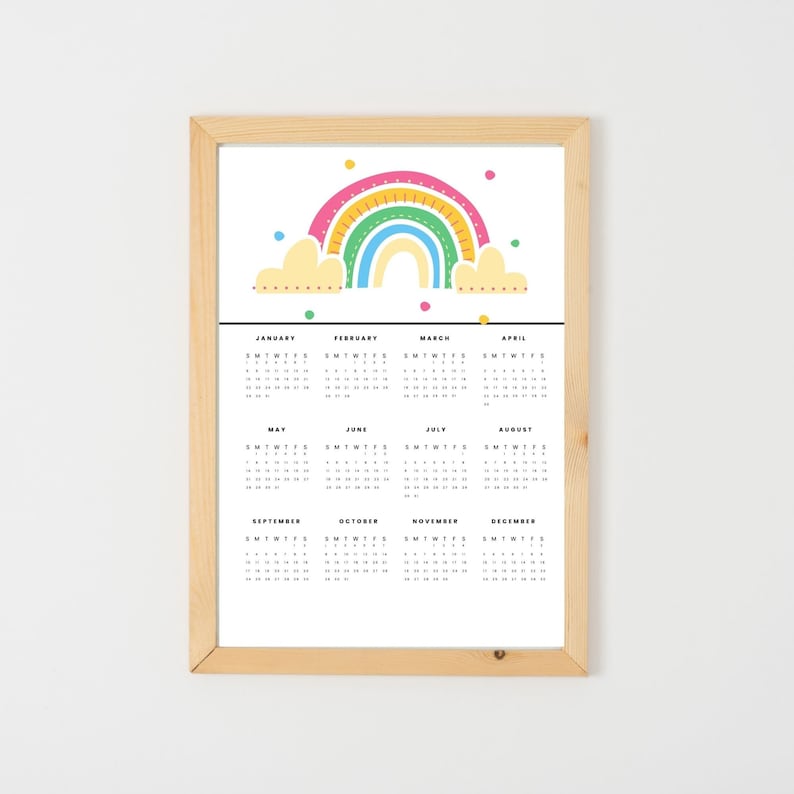 Wall Calendar Printable DIY Calendar A4 Calendar Yearly Etsy Australia