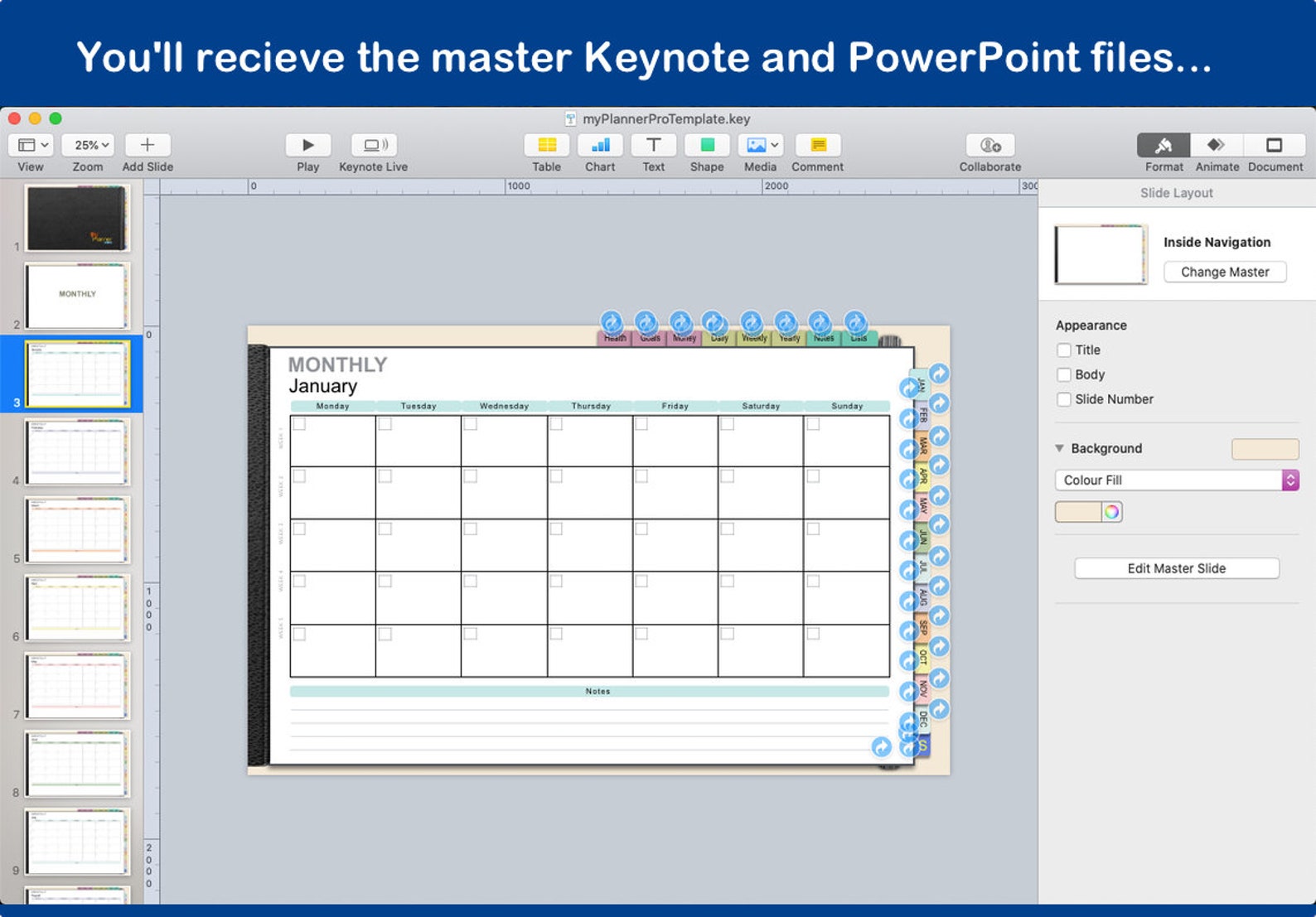 Editable Digital Planner Template With Hyperlinks Commercial Use ...