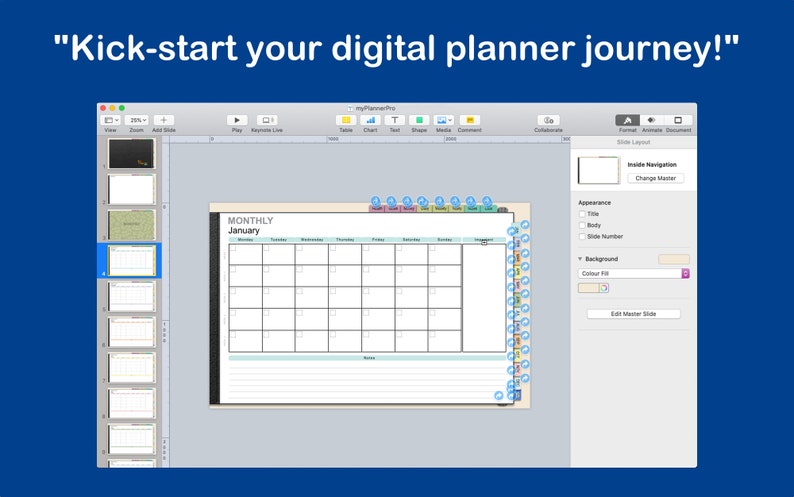 Editable Digital Planner Template With Hyperlinks Commercial Use ...
