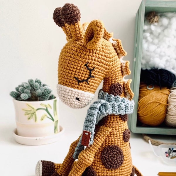 Ollie la girafe amigurumi modèle de jouet | modèle de jouet au crochet girafe - tutoriel animal pdf amigurumi