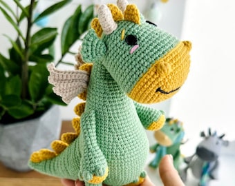 Dragon amigurumi toy pattern | dragon crochet toy pattern - amigurumi pdf animal tutorial
