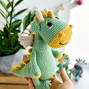 Dragon amigurumi toy pattern | dragon crochet toy pattern - amigurumi pdf animal tutorial