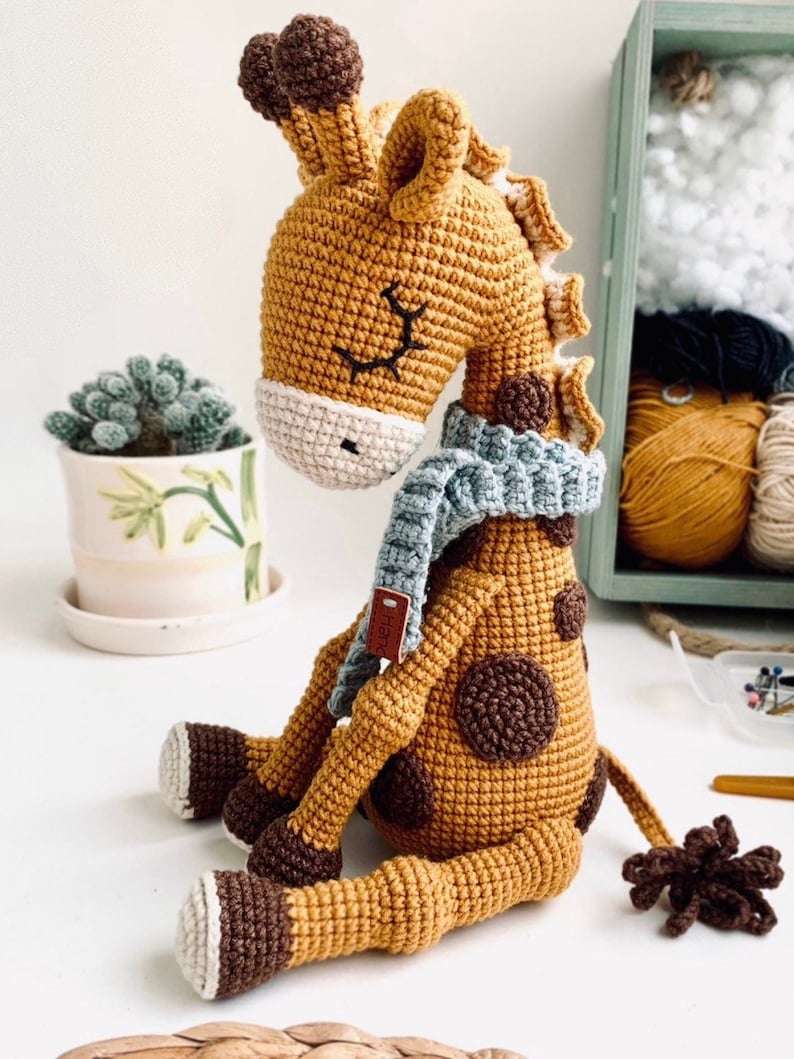 Ollie the giraffe amigurumi toy pattern giraffe crochet toy pattern amigurumi pdf animal tutorial image 1