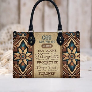 Christianartbag Handbags, GOD Says You Are Leather Handbag, Gifts for Women,Personalized Bags, Christmas Gift, Christian handbag