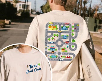 Tired Dads Club Shirt, Racing Shirt for Dad,Car Race Track Shirt,Playmat TShirt,Race On Dad&#39;s T-shirt,Mat Road On Dad Shirt,Fathers Day Gift
