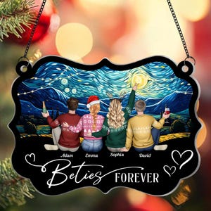 Besties Forever Suncatcher, Besties Personalized Window Hanging Suncatcher, Besties, Gift For Friends, Friendship Gift, Gift For Friends