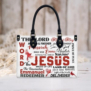 Jesus The Lord King Of King Leather Handbag, Leather Handbag, Gifts for Women, Personalized Bags, Christmas Gift, Gift For Jesus Lovers