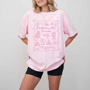 Bachelorette Diaries Shirt, Comfort Colors Princess Bach Party Tee, Trendy Bridal Crew Top, Custom Girls Trip Tshirt, Shut Up Bride Crewneck