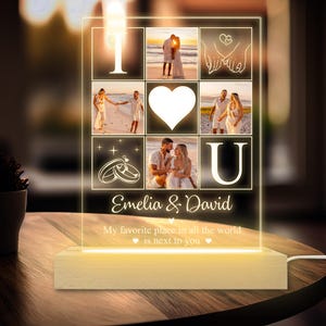 Peronalized Photo Night Light, Photo Collage LED Light, Birthday Gift For Firends Couple, Custom Photo Lamp, Anniversary Gift for couple