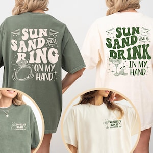 Beach Bachelorette Shirts, Luxury Bach Merch, Bachelorette Party Shirts, Bridesmaid Shirt, Beach Wedding Gift, Sun Sand Ring on My Hand Tee