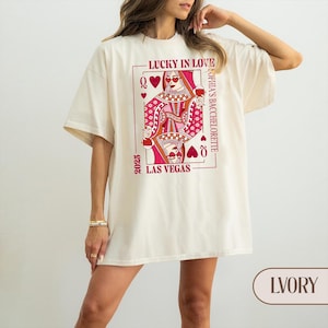 Custom Comfort Colors Bachelorette Shirts, Lucky In Love Shirt, Custom Location Bachelorette Party Shirts, Casino Poker Bach Trip Shirts