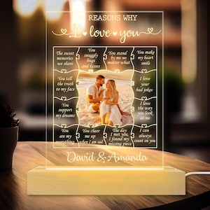 Custom Photo Collage LED Light, Engagement frames, Newly engaged gift, , Gift for Her, Anniversary Plaque, Valentine&#39;s Day gift