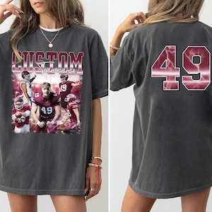 Custom Football shirt, Team Number Player Name Photo Shirt, Football  mom dad shirt, Personalized Shirt, Football Birthday, Family Shirt