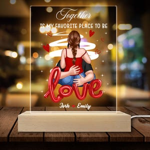 Couple Kiss Passionate Love night light, Personalized Heart Couple Name Light, Custom Wedding Night Light, Anniversary Gift, Bedroom Lamp