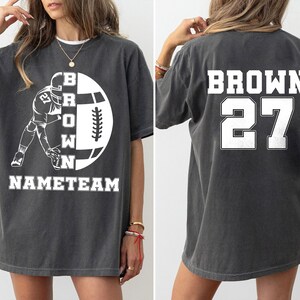 Sudadera personalizada para mamá de fútbol, camiseta de temporada de fútbol, camiseta de fútbol, camiseta del día del juego, camiseta de mamá de fútbol, sudadera de fútbol con nombre del equipo