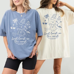 Beach Bachelorette Party Shirts, Social Club Bach, Last Toast On The Coast Bachelorette, Custom Bachelorette Shirts, Beach Wedding Shirt
