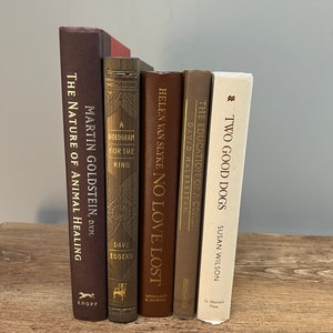 Neutral colored book collection / shelf decor