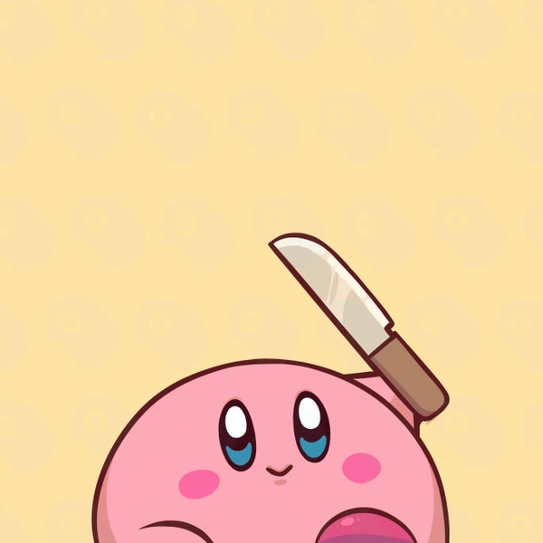 Kirby con cuchillo Peeker Pegatina