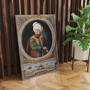 I. Osman Canvas, Historical And Ottoman King Painting, Frame Option, Decoration Wall Set, Art Room Decor, Housewarming Gift For Him Her