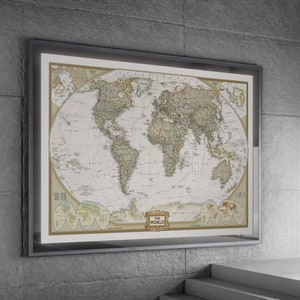 Astrologische Alte Weltkarte Leinwand, Kunst Vintage Gemälde, Rahmenoption, Dekorationswandset, Kunstzimmerdekor, Einweihungsgeschenk für Ihn Sie