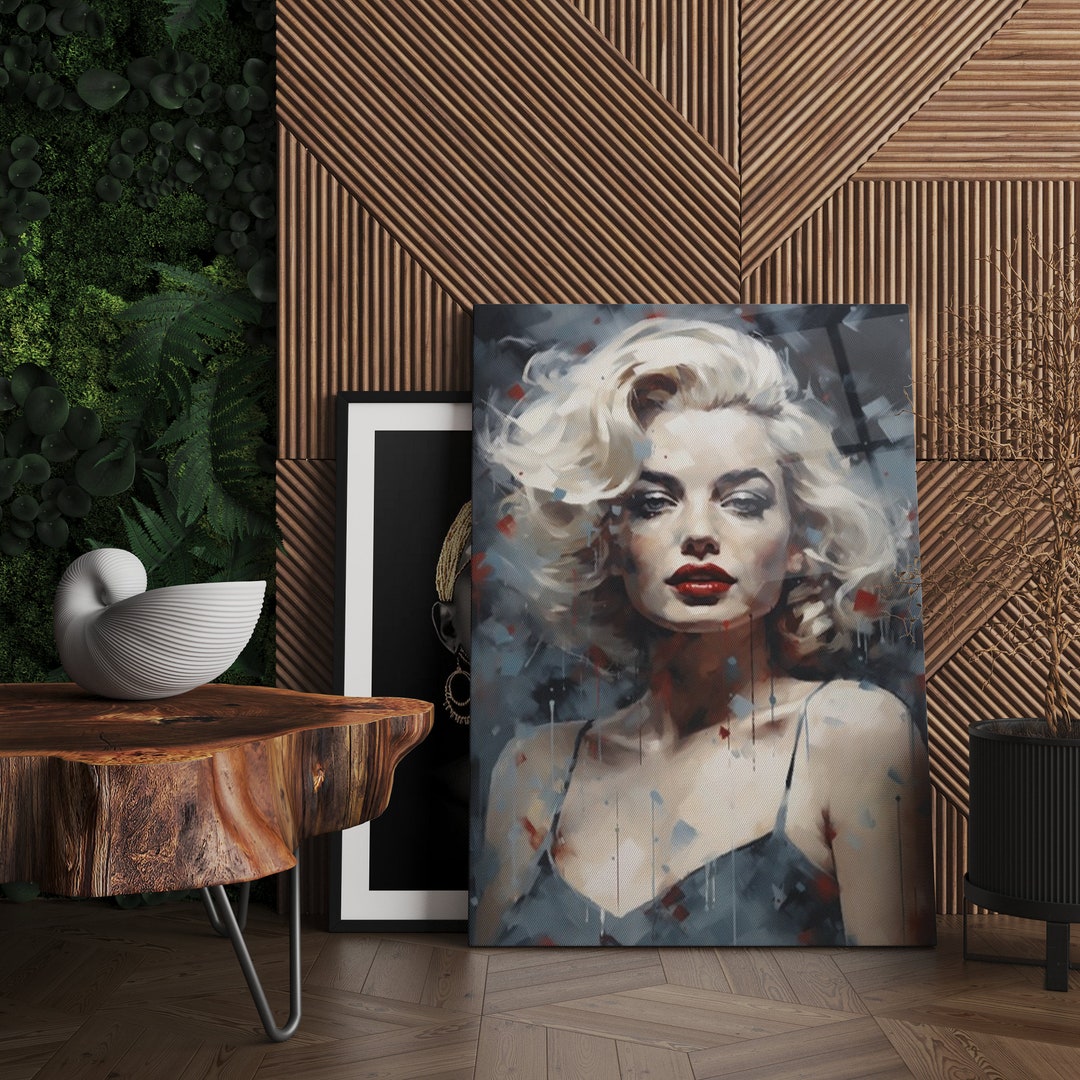 Marilyn Monroe Glass Painting, Famous Painting, Frame Option ...