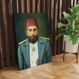 Sultan Abdulhamid Canvas, Historical Painting, Frame Option, Decoration Wall Set, Art Room Decor, Housewarming Gift For Him Her