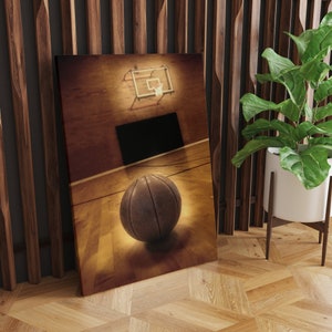 Basketball Court Canvas, Ball And Court Painting, Frame Option, Decoration Wall Set, Art Room Decor, Housewarming Gift For Him Her