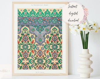 Vintage Arab Émile Prisses d'Avennes Illustrations Arabic Print, 19th Century Arabian Arabesque Islamic pattern Printable Digital Download