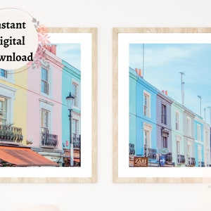 Set of 2 Notting Hill London Downloadable Prints, Portobello Road London Print Set, Notting Hill Print Set, Gift for Home, Home Decor Art