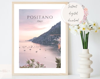 Positano Amalfi Coast Travel Poster, Positano Italy Prints, Italia Landscape Prints, Amalfi Coast Print, Positano Print, Travel Photography