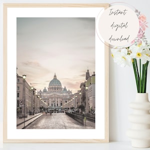Rome Evening Minimal Travel Print, Boho Scandi Rome Print, Romantic Rome City Print, Rome Poster, Rome Home Décor, Travel Photography Print