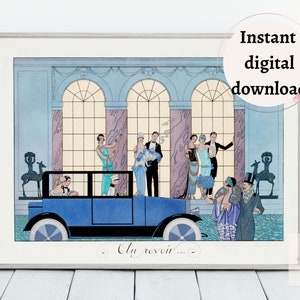 Great Gatsby Fashion Print, 1920s Fashion Party Digital Print, Book Inspired, Art Deco Gatsby Print, Vintage Printable Digital Download