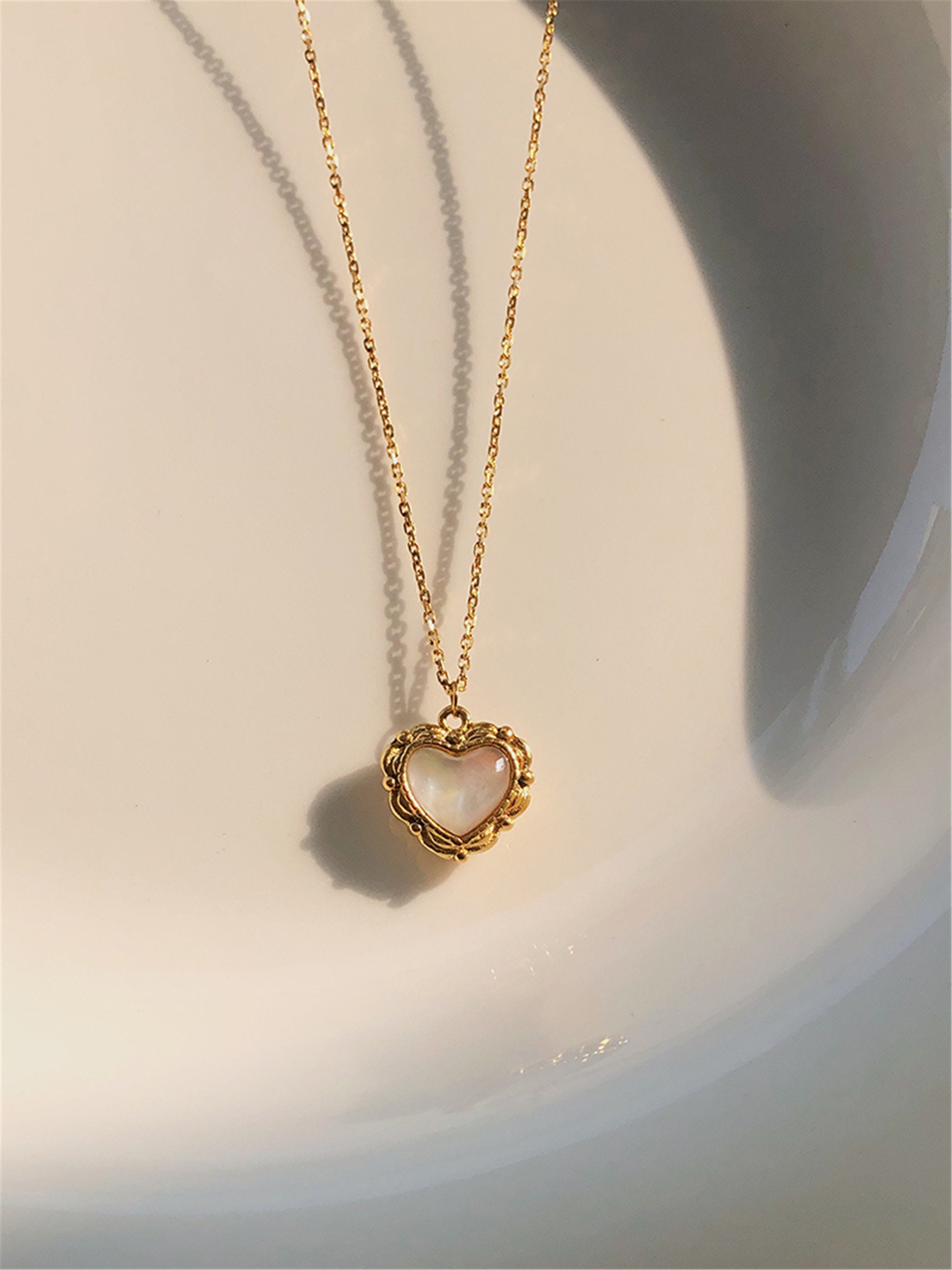 Gold Filled Vintage Heart Necklacetiny Love Heart - Etsy UK