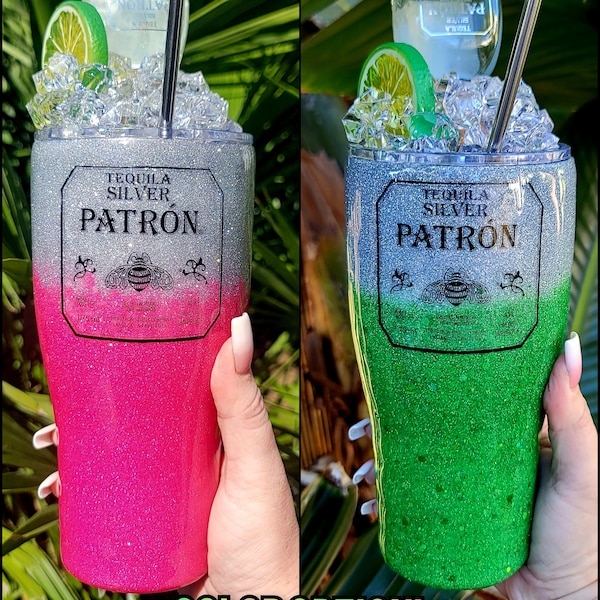 Patron Silver Ombre Glitter Tumbler 30oz