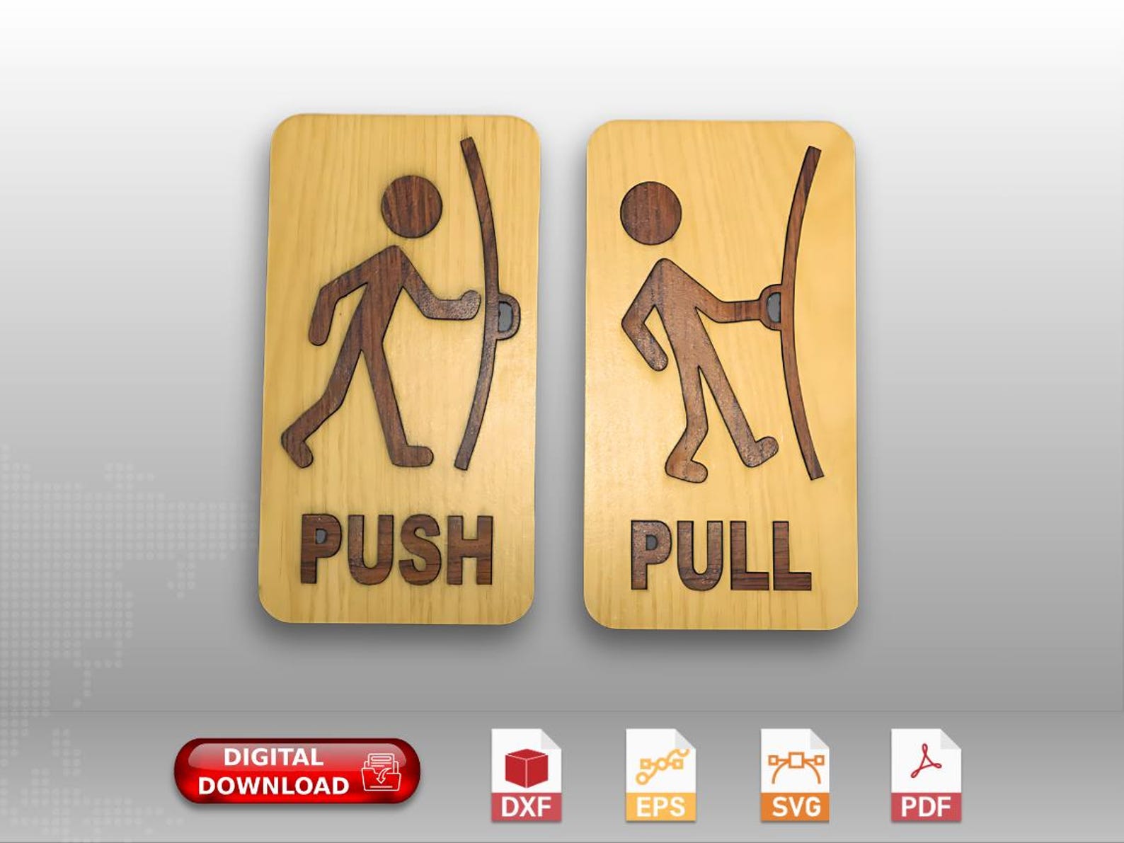 Push Pull Door Signs Open Hand Door Close |svg| |eps| |dxf| |pdf| for ...