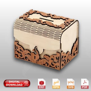 Piggy Bank House Money Saving Cash Wooden Box Design Gift, cash box |svg| |eps| |dxf| |pdf| for CNC Router, Laser Cut