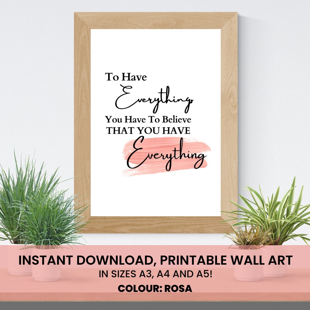 Printable Wall Art Quote - Motivational Quote - Inspirational Quote ...