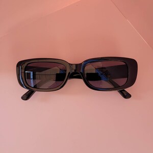 Chunky Plastic Black Rectangle Sunglasses