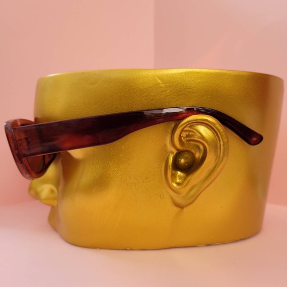 Transparent Brown Chunky Plastic Rectangle Sungla… - image 7