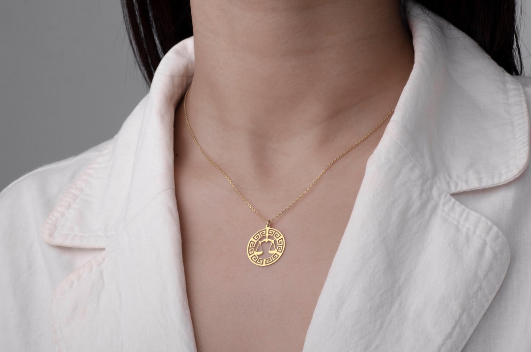 Scale of Justice Necklace, Sterling Silver Scale of Justice Pendant, Lawyer Necklace Charm