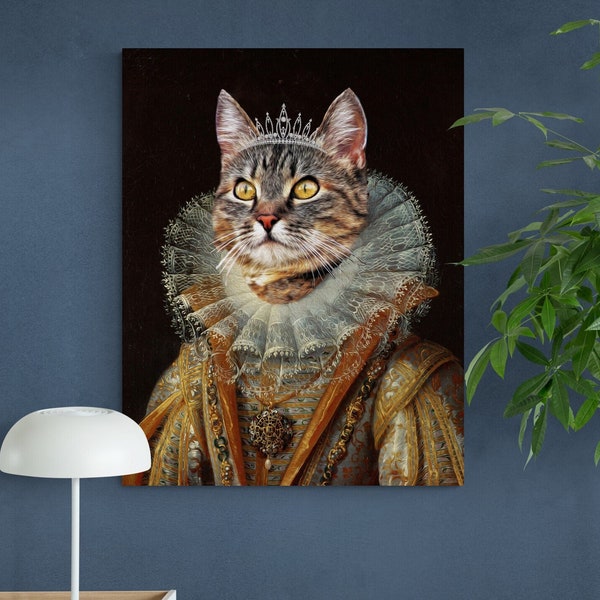 Custom Personal Pet Portraits - Your Pet Photo - Canvas - Photo - Download - Funny Painting Gift - Queen