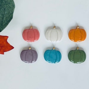 Colorful Polymer Clay Pumpkin Studs