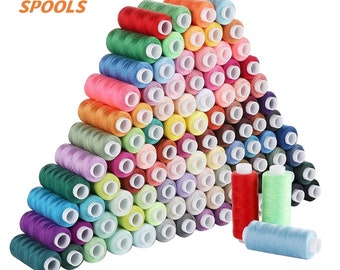 Naaigaren, set 100 kleuren, 250 meter per spoel, polyester draadset voor hand- of machinaal naaien