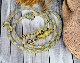 Summer dog leash | Yellow Leash | Shoulder Leash | adjustable | hands-free | 100% Handmade | rope | 2m