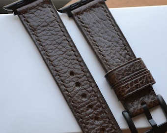 Leather Apple Watch Band / Handmade leather Band for Apple Watch / Apple watch strap 8,7,6,5,4,3,2 SE and Ultra / Brown apple band 44 45mm