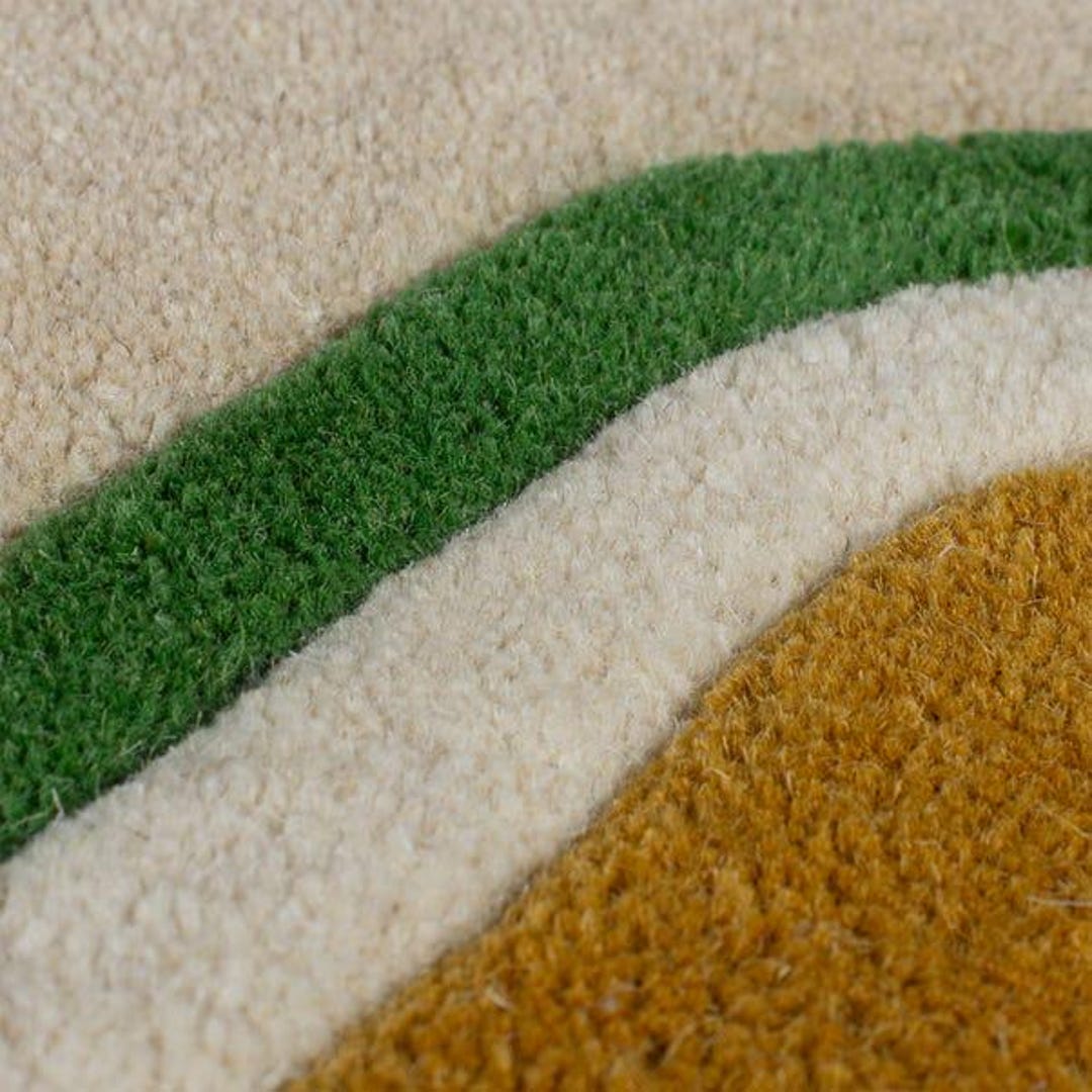 Wave Border Rug Hand-tufted 100% Wool Handmade Area Rug Carpet for Home ...