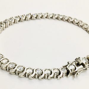Stunning 925 Silver Tennis Bracelet with CZ Stones