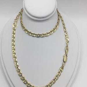 14k Yellow Gold Solid 4.6mm 15.5g Mariner Anchor Flat Link Chain Necklace 18”